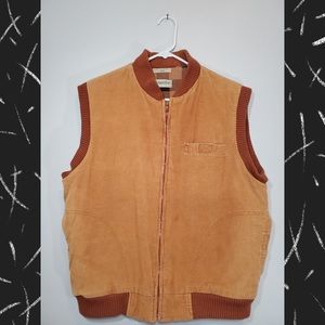 St John’s Bay Tan Cuoduroy Vest Fall Insulated